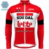 Cykeltrøje Langærmet Vinter 2022 Lotto Soudal Rød Hvid